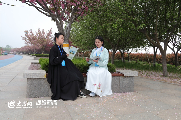 莒县四中河畔文学社寻芳沭水边共赴春天约会