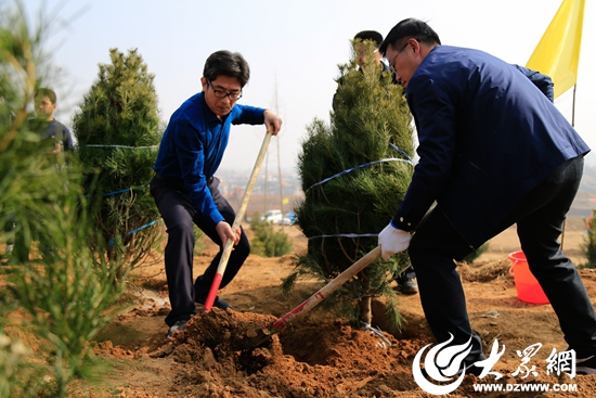 日照市干部群众参加义务植树投身"绿色事业"